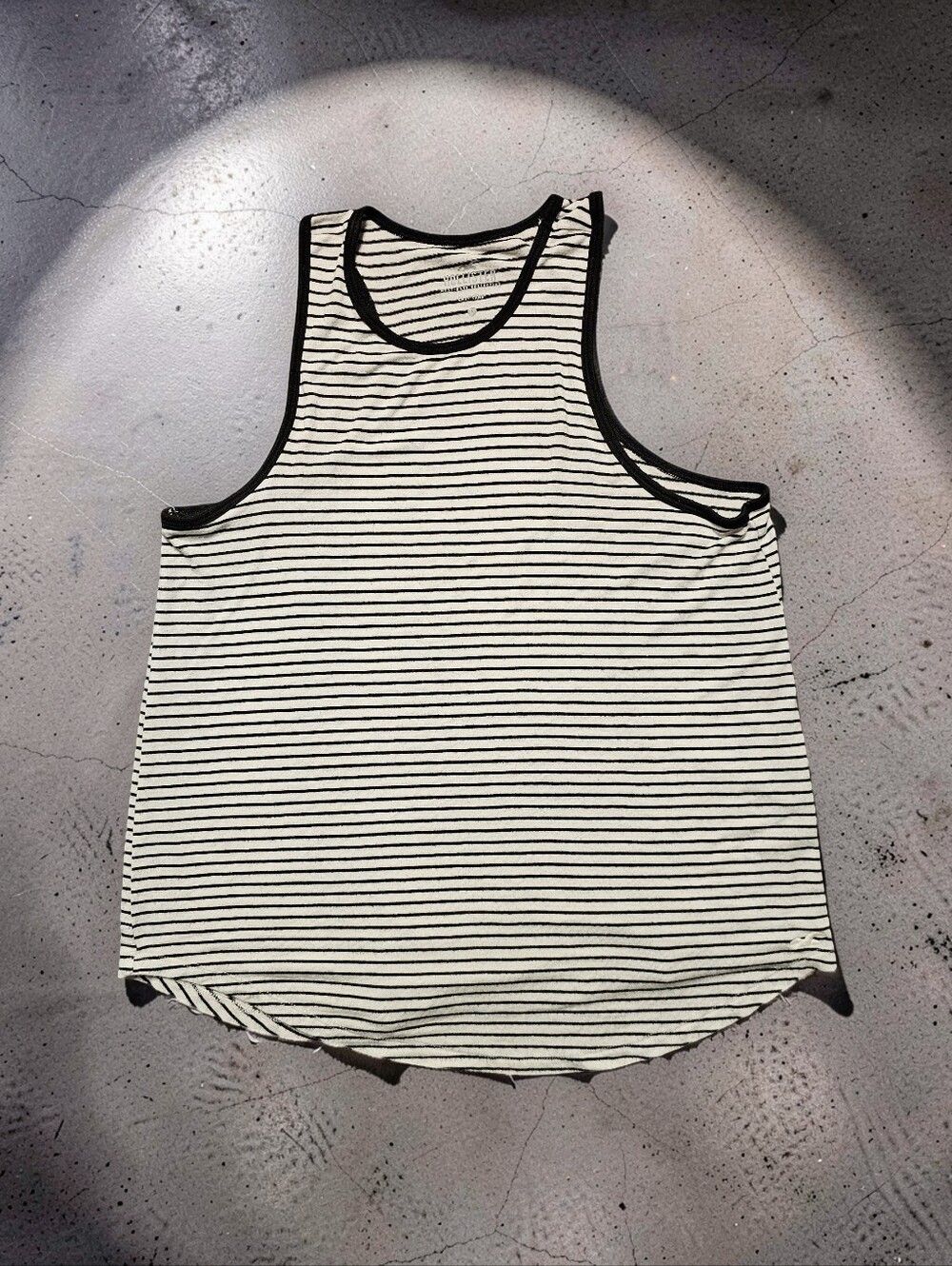 HOLLISTER Sleeveless Striped Tank Top - Black & White. Size S.